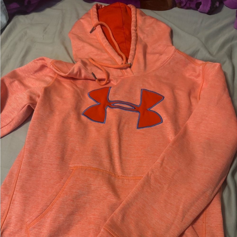 Under Armour Coral Hoodie with Blue Logo